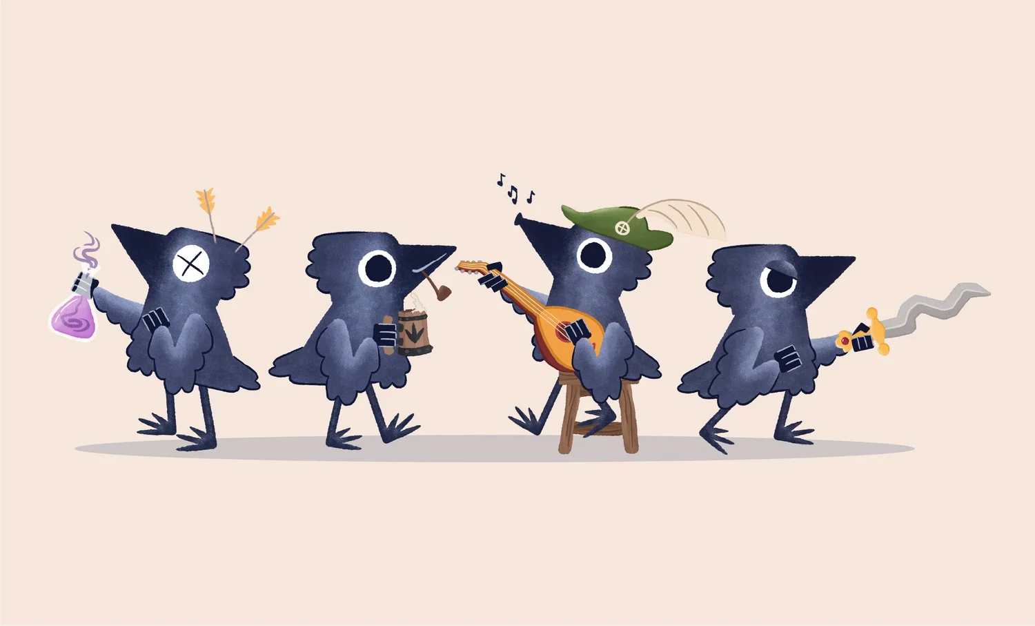 SquareCrows illustrated characters